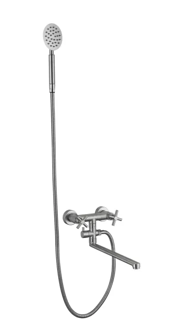 Змішувач для ванни з душовим гарнітуром WEZER VAL6-10 сатин Київ - фото 3
