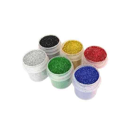 Набор глиттера для био-тату glitter-set-02mm-20, 6 цветов по 12 мл Винница