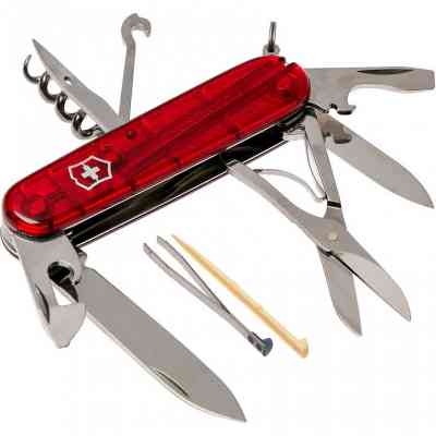 Ніж Victorinox Climber Transparent Red Blister (1.3703.TB1) Вінниця