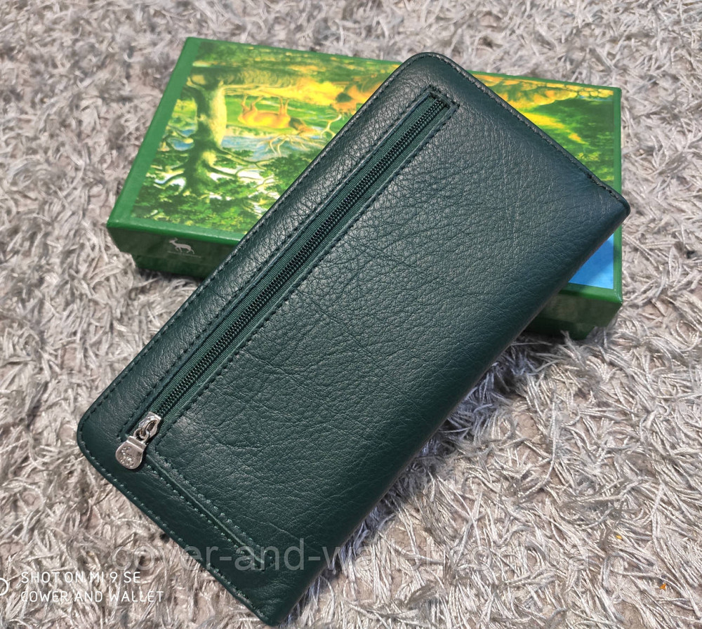 Стильний шкіряний жіночий гаманець зеленого кольору Marco Coverna  MC 0134-19 Київ - фото 3