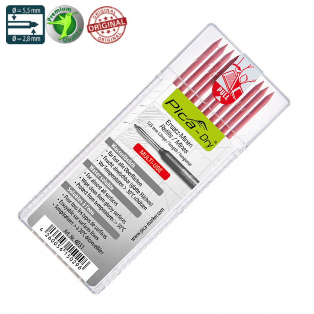 Графіти запасні Pica Dry комплект червоних стрижнів (4031) Одеса - фото 1