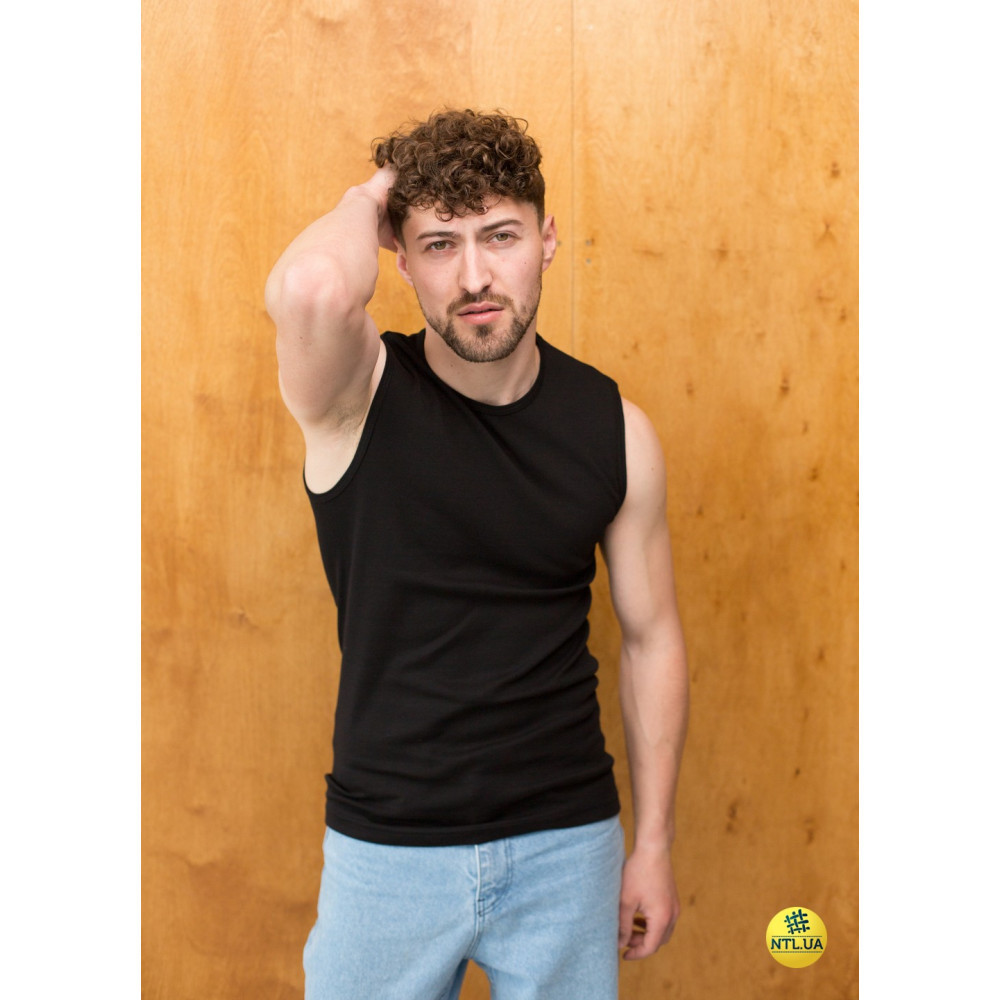 Безрукавка чоловіча 100% - бавовна Наталюкс 21-1201 Черный, S, M, L, XL, XXL, 3XL Киев - изображение 4