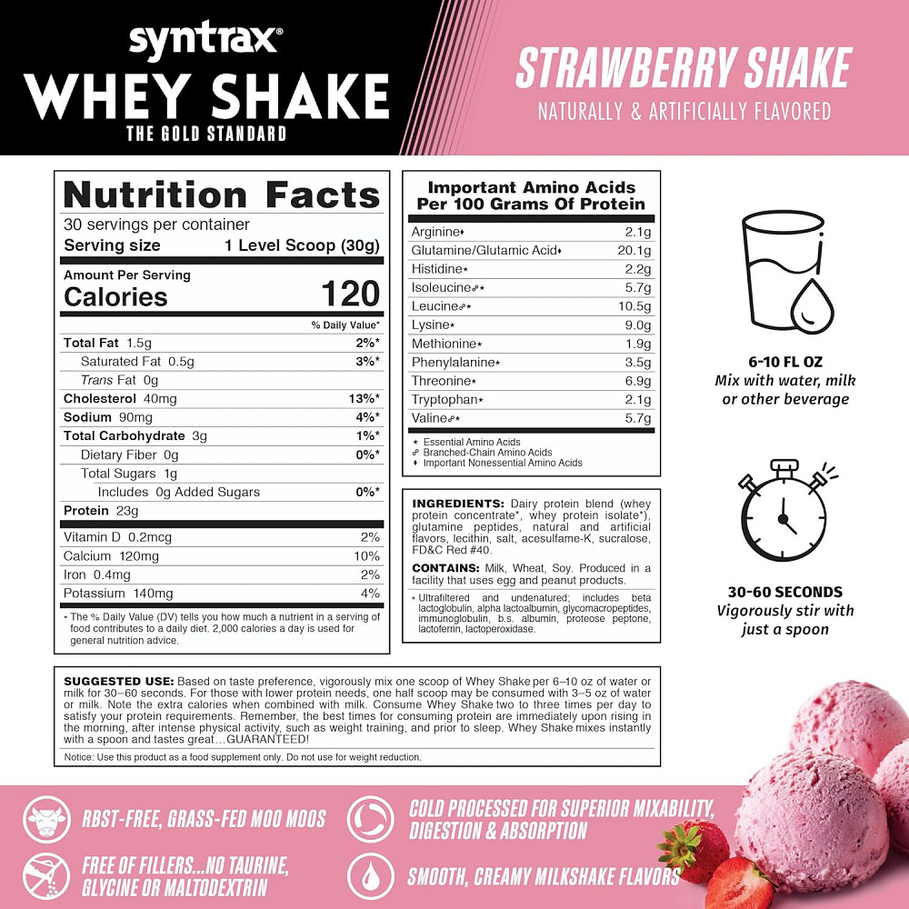 Протеїн Syntrax Whey Shake Protein 907g (Strawberry) Луцьк - фото 2