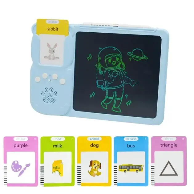 Говорящие обучающие карточки Монтессори для изучения английского языка 2в1 интерактивный планшет и цветная LCD доска для рисования 224 слов мышка Голу Коломыя - изображение 1