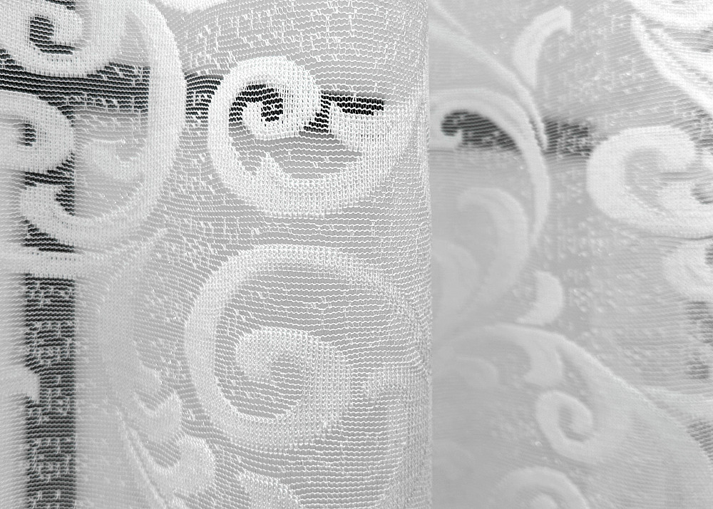 Короткая тюль, высотой 1,2м, жаккард цвет белый 795т Киев - изображение 4