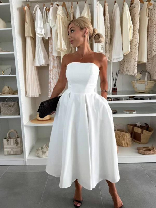Женское романтическое платье с открытыми плечами креп костюмка Белый, 46/48 Одесса - изображение 7