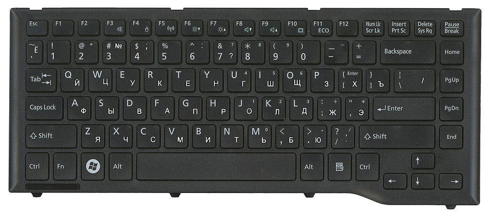 Клавиатура для ноутбука Fujitsu LifeBook (LH532) Black, (Black Frame) RU Вінниця - фото 2