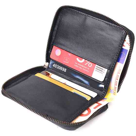 Красиве жіноче портмоне з натуральної шкіряної галдки Чорне (CANPELLINI) Київ