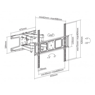 Кронштейн Satelit 32-70PIVOT400A (250514) Винница - изображение 2