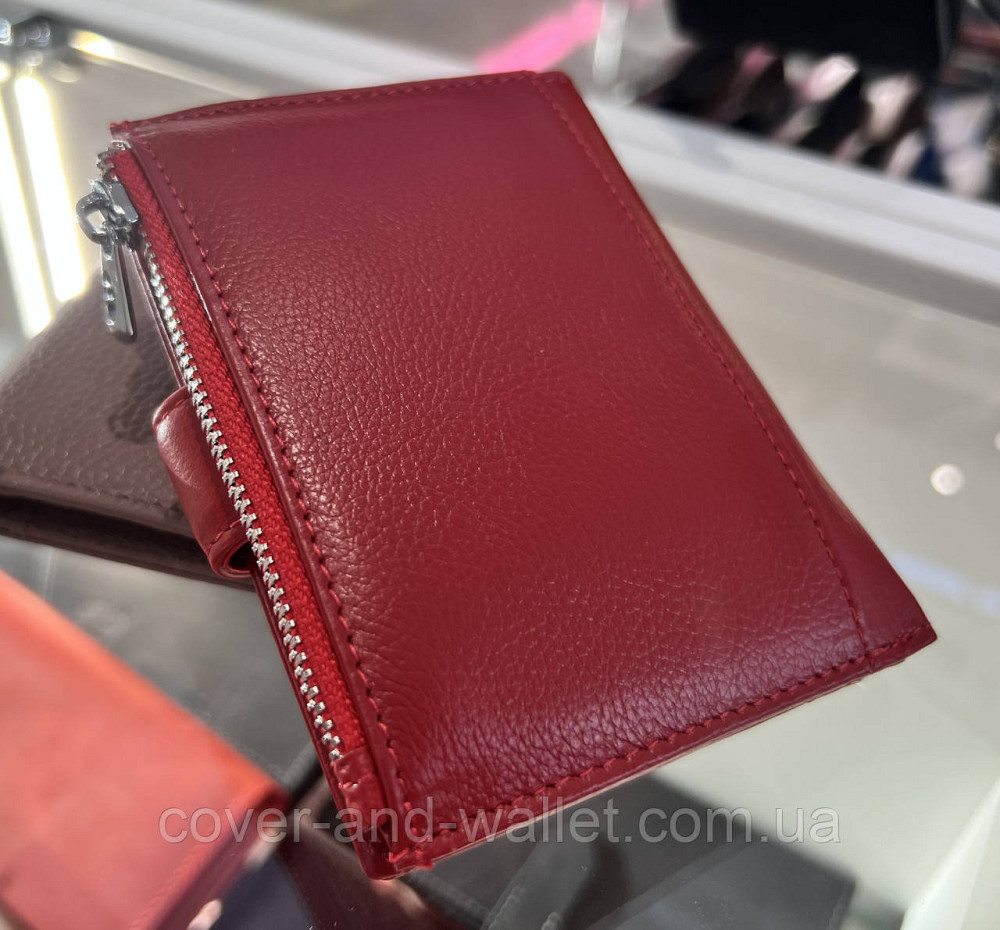 Маленький женский кошелек красного цвета на магнитной застежке HV 3009 Киев - изображение 5