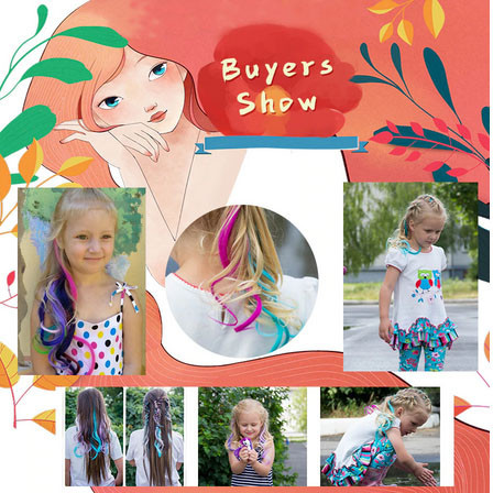 Пасмо для волосся кольорове блакитне 50 см Київ - фото 6