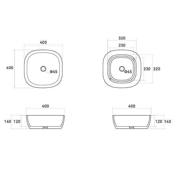 Раковина-чаша Qtap Kolibri 400х400х140 мм White QT10116303W Киев