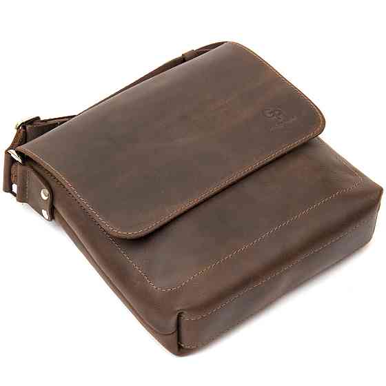Мужская сумка-мессенджер GRANDE PELLE 11432 Коричневый Киев