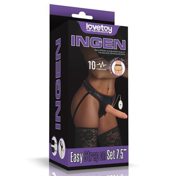 Страпон з вібрацією - Ingen Easy Strap-On Set 7.5" With Vibration Sex Aura Київ - фото 1