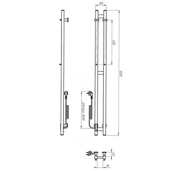 Електрична сушарка для рушників Laris Зебра ДУЕТ 80х1200 Е чорний Київ