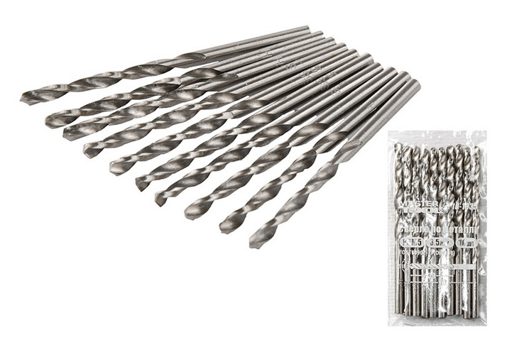 Сверло для металла MASTERTOOL HSS 3,5х70 мм WHITE 10-1035 Ровно - изображение 1