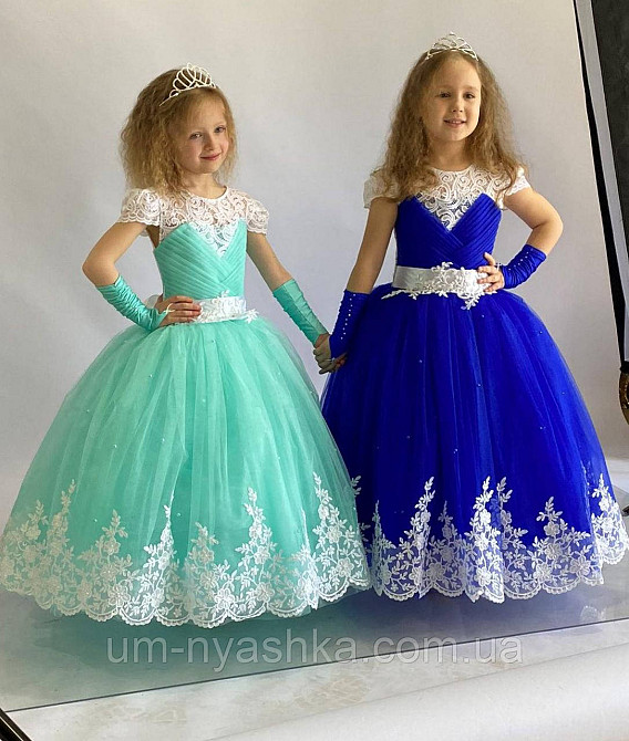 Длинное нарядное платье Кружево-крылышки на 6-8 лет Кривой Рог - изображение 4