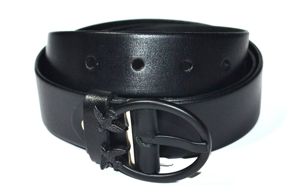 Шкіряний ремінь жіночий чорний 1250х35 мм Одеса - фото 1