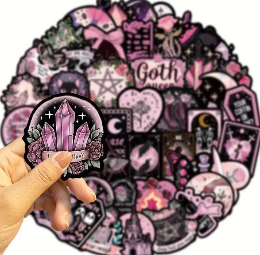 50 шт. чорних рожевих готичних наклейок з вінілу для скрапбукінгу, щоденника, ноутбука, пляшки для в Київ - фото 4