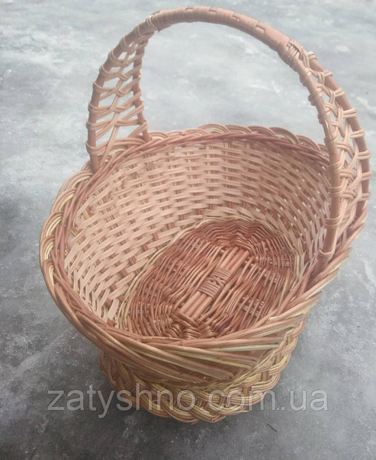 Корзина из лозы на паску  с ручкой Киев - изображение 3