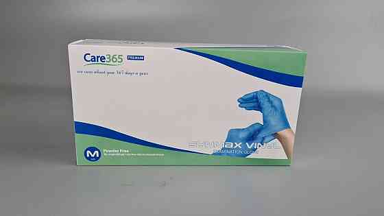 Рукавиці Вініл Сині (100 шт.) розмір M "CARE 365" (1 пачка) Харків