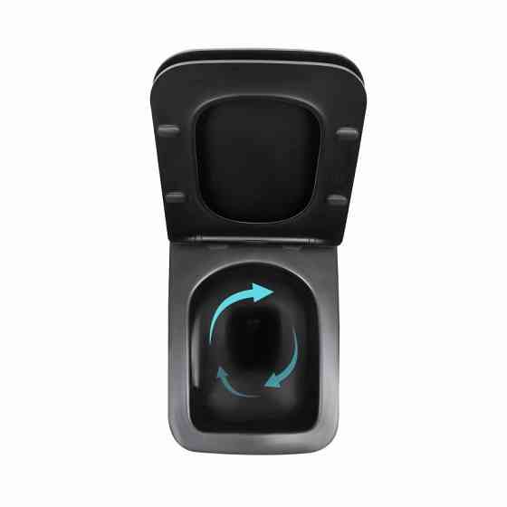 Унітаз підвісний Qtap Gemini Ultra Quiet 485×340×350 мм, Matt Black, із сидінням Slim Duroplast/Soft-close/Quick Release Київ