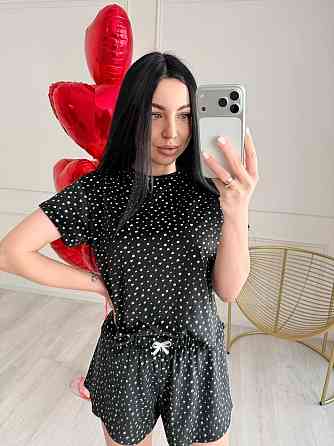 Женская стильная домашняя пижама с велюром Одесса