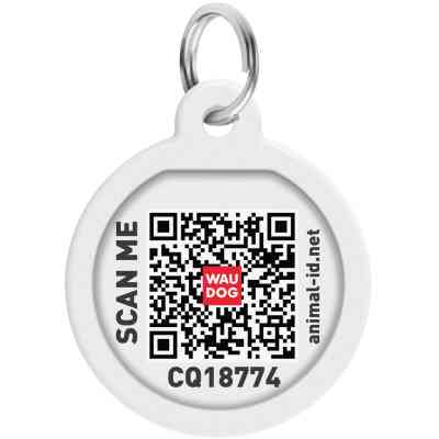 Адресник для животных WAUDOG Smart ID с QR паспортом "Милитари" круг 25 мм (225-4026) Винница