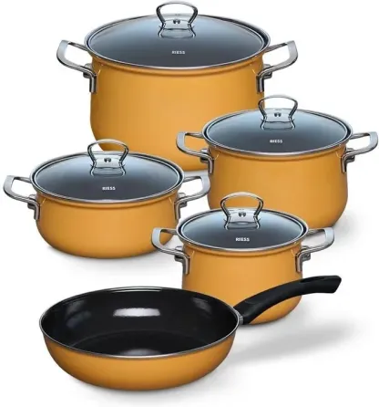 Riess Orange Zestaw 4 Garnków Ceramicznych Z Pokrywkami I Patelnią (R0558113) Київ