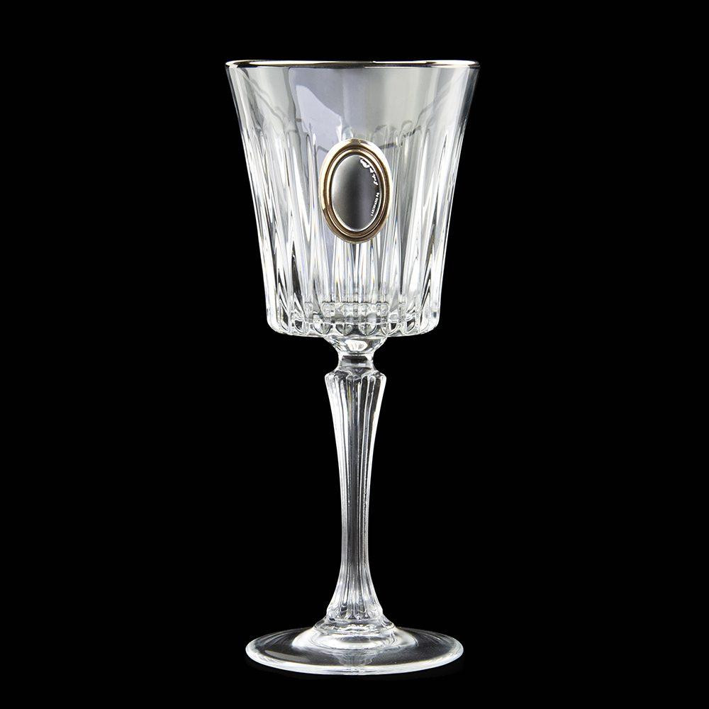 Набор для вина и воды Гармония Boss Crystal (6 бокалов) хрусталь декорирован платиной, серебром и золотом Киев - изображение 3