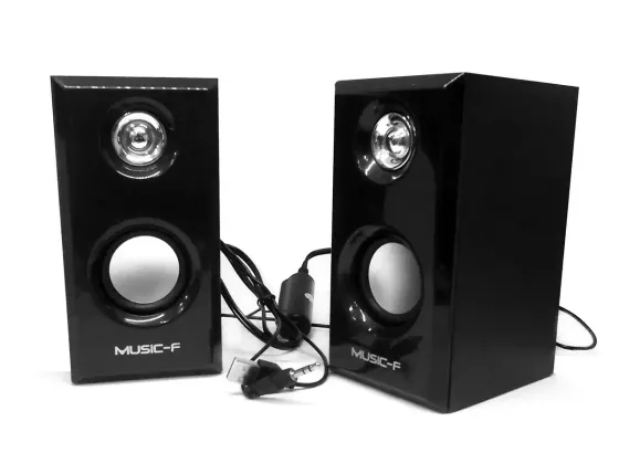 Музичні колонки для комп'ютера 2.0 D-092, дерево, USB живлення, Mini Jack AUX, мікрофон Київ