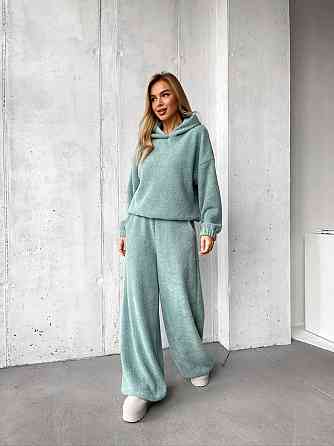 Женский теплый уютный костюм двойка из альпаки Мятный, 42/44 Одесса