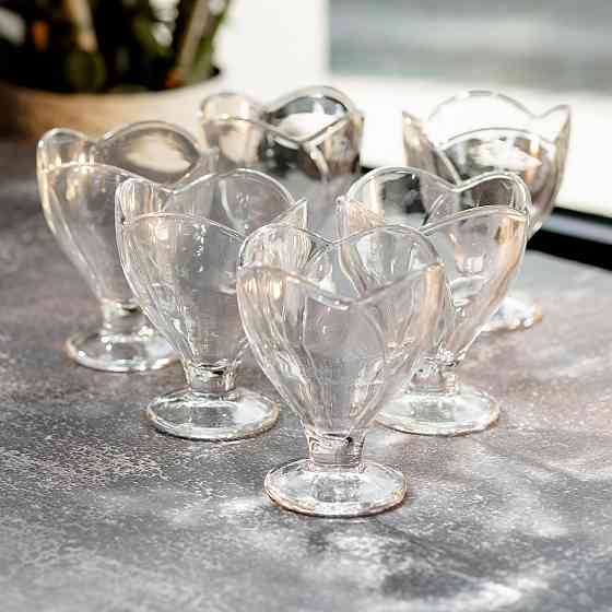 Набір креманок на ніжці 6 шт креманки скляні для десертів, морозива, желе набір 180 мл HP-YH-64 Коломия