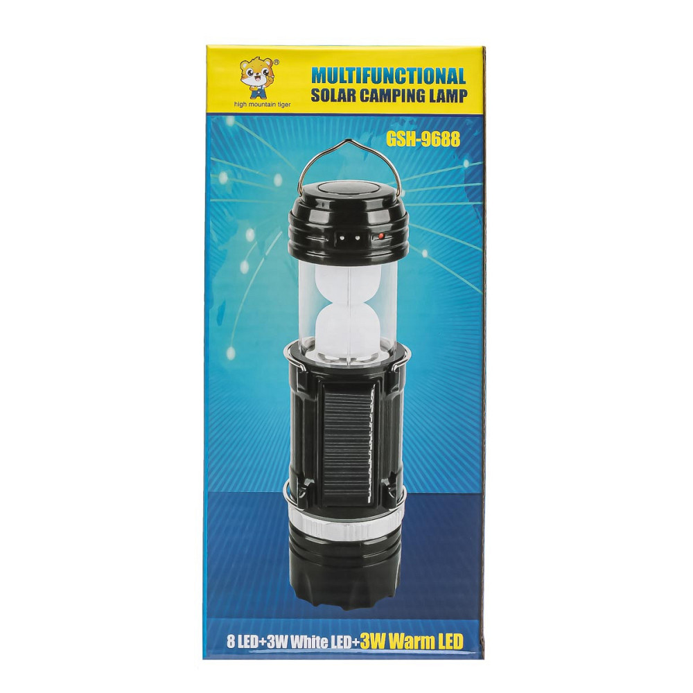 Ліхтар для кемпінгу GSH-9688, акумулятор, сонячна батарея Дніпро - фото 2