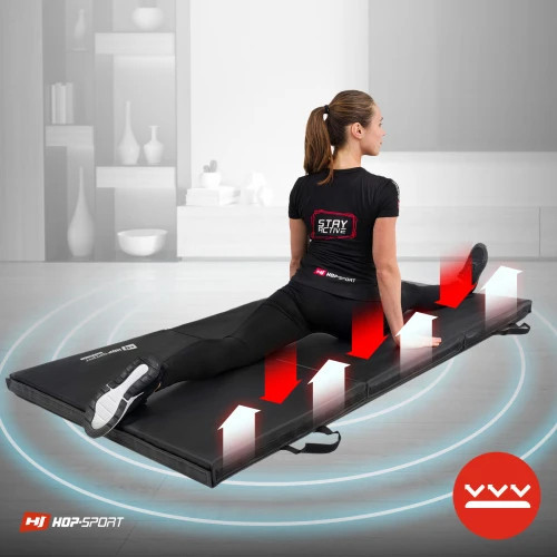 Спортивный складной гимнастический мат Hop-Sport 5 см черный для тренировок фитнеса акробатики дома и зала Киев - изображение 8