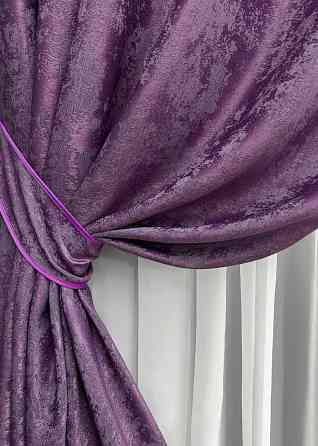 Комплект штор на люверсах VR-Textil Жаккард Sultan YL № 1547ш Фиолетовый 150х250 см 2 шт (37-0255) Киев