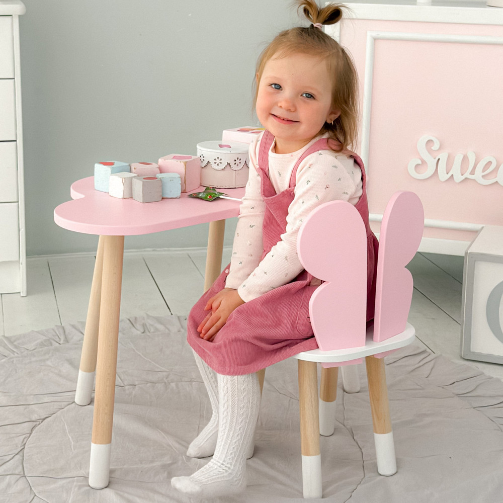 Дитячий столик і стілець "Хмаринка" рожевий з білим Київ - фото 8