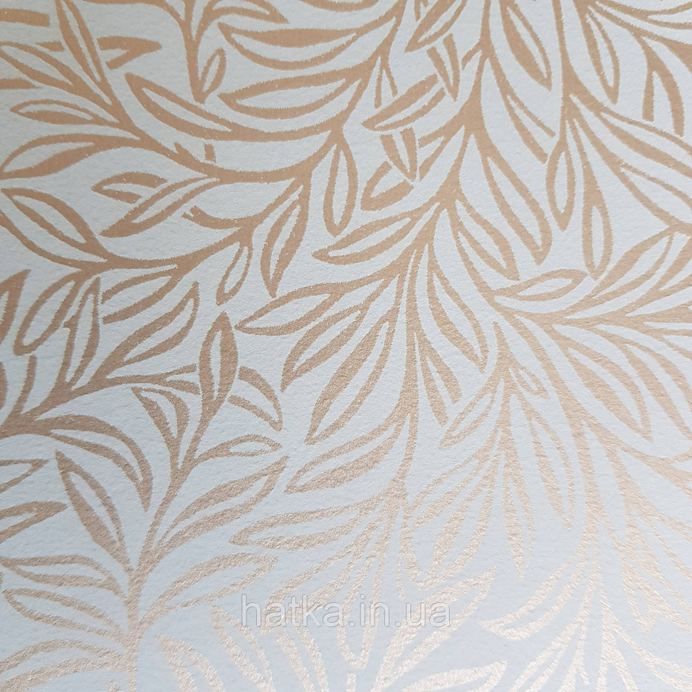 Шпалери флізелінові екологічно чисті Rasch Salisbury 0.53х10 листя гілки маленькі золотисті на сірому Київ - фото 1