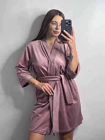 Халат жіночий велюровий під пояс Рожева пудра S Харків