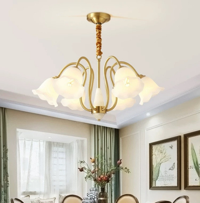 Люстра светодиодная потолочная 5029 Золотистый (6 плафонов) Киев - изображение 1