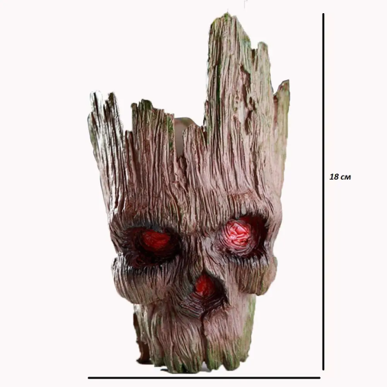 Горшочек для цветов и канцелярии Грут Groot G11 череп + круглая подставка Винница