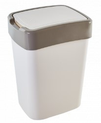Відро для сміття 10л пластик біла троянда/какао Євро Алеана Житомир - фото 1