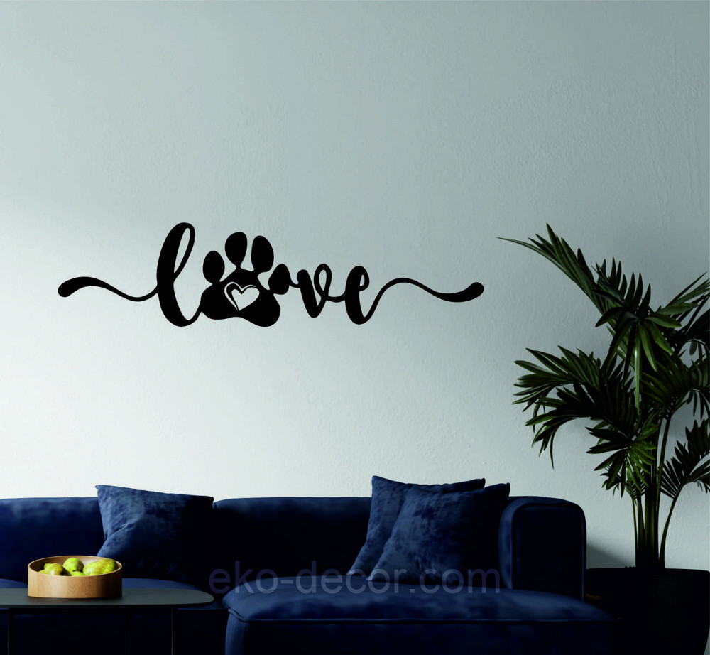 Декоративное настенное 3D Панно «LOVE » Декор на стену с объемом 110*27 см, Черный Киев - photo 1