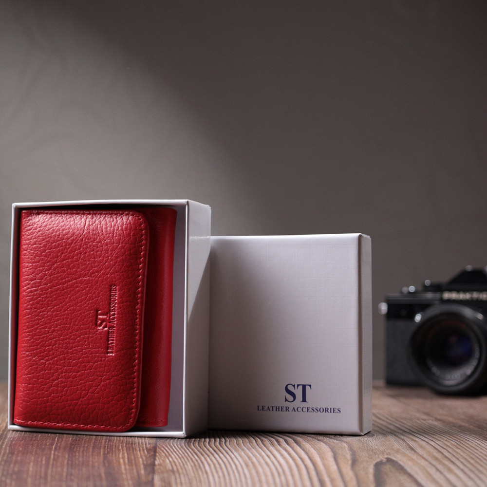 Жіноче портмоне з монетницею із натуральної шкіри ST Leather 22727 Червоний Київ - фото 1