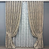 Комплект штор VR-Textil Жакард Мармур 200х270 2шт і Тюль 600х270 1144ш-1400т Кавово-сірий з білим 71-117/7
