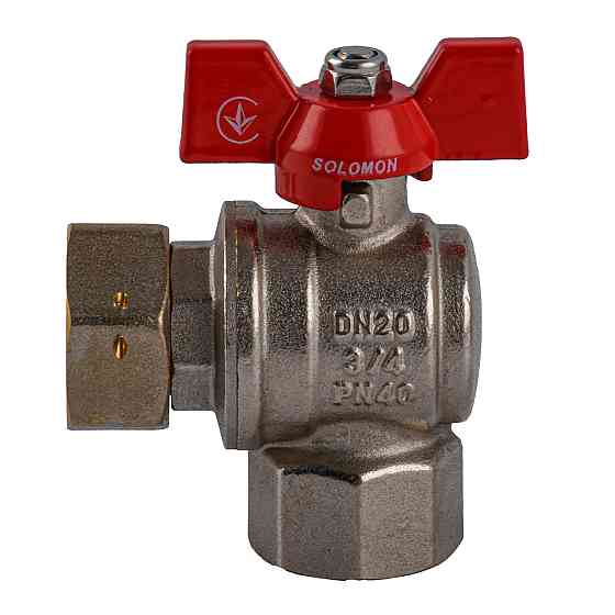 Кран кульовий кутовий з накидною гайкою SOLOMON 3/4″ ВВ PN40 (V3003-S) (000031950) Киев