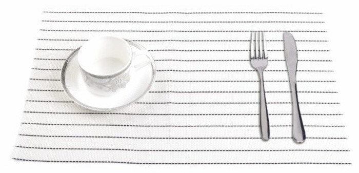 КОВРИК ДЛЯ СЕРВИРОВКИ СТОЛА СЕРЫЙ В ПОЛОСКУ 45 Х 30 СМ ТОМ (ШТ) 4229 ABA-OPT Одесса - изображение 1