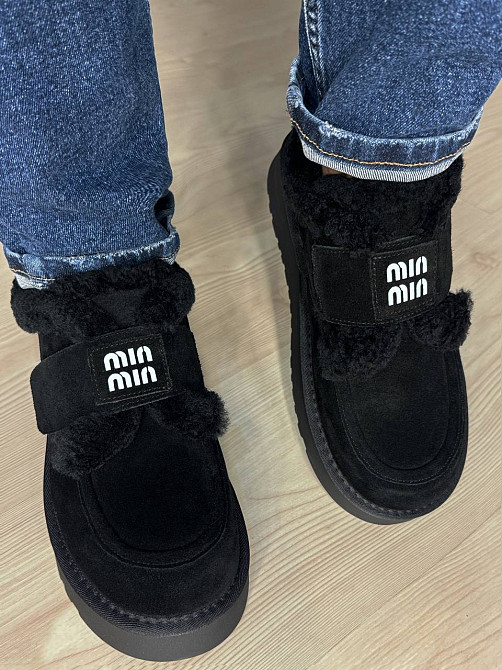 Ботинки женские Hengji 720-1 угги замшевые на меху с липучкой черные, 39, 24,5 см Киев - изображение 8