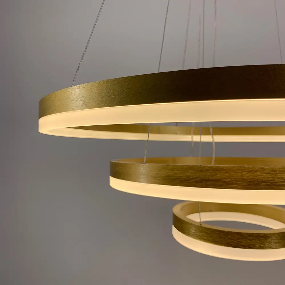 Светодиодная люстра Олимпия  PJ812G-3 60+80+100см (3 кольца) Золотистая Винница - изображение 5