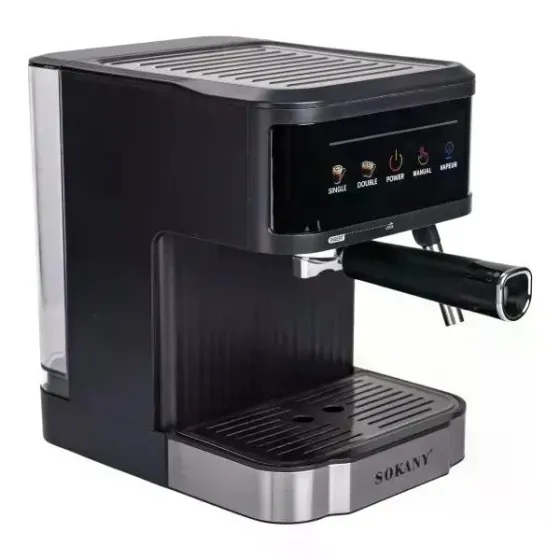 Ріжкова кавоварка еспресо Sokany SK-04025 20 бар: кавомашина з капучинатором, 1.8 л, підігрів чашок, 20бар Одеса